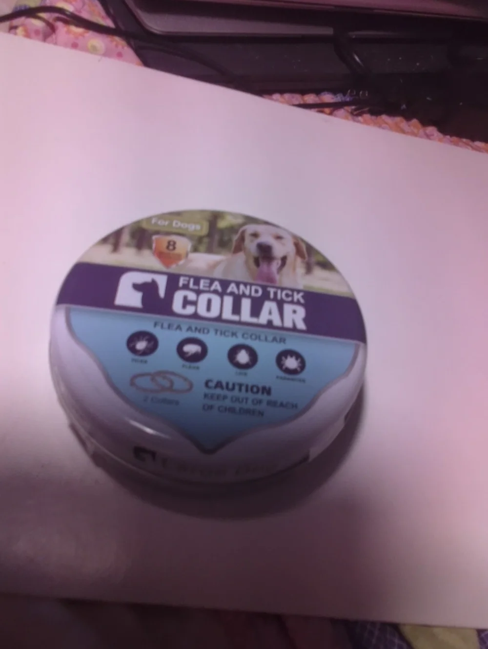 Flea and Tick Collar for Dogs - Blue and White